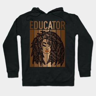 African American Educator Black Teacher Hair Art Hoodie